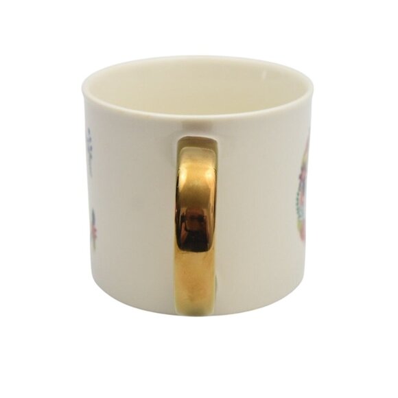 Opalhouse Floral Monogram C Mug Cup Porcelain Gold Handle - Picture 3 of 6